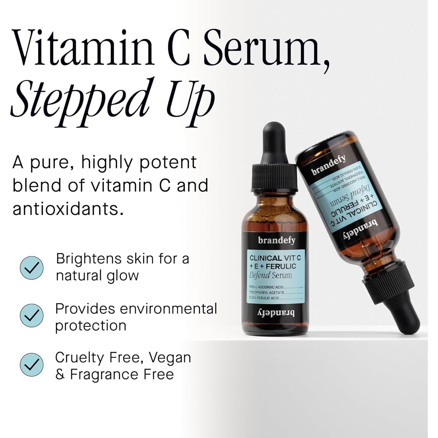 Suero Facial Vitamina C Brandefy 15% Antienvejecimiento 28g