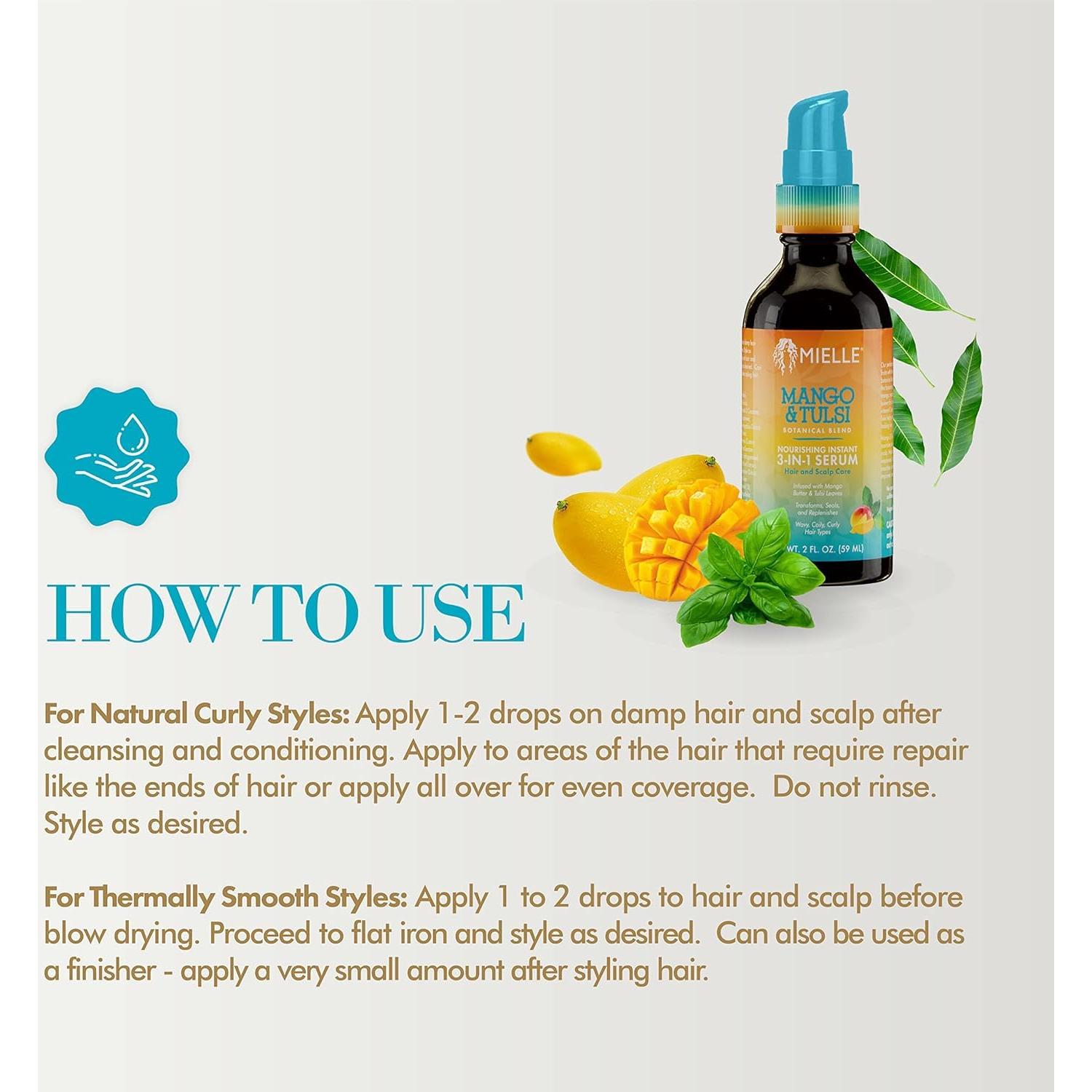 Suero Capilar Nutritivo 3-en-1 Mielle Organics 354 ml