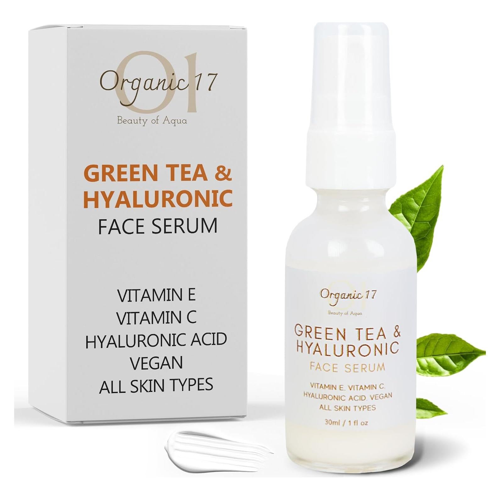 Suero Facial Hidratante 30ml 01 Organic 17 Ácido Hialurónico Té Verde