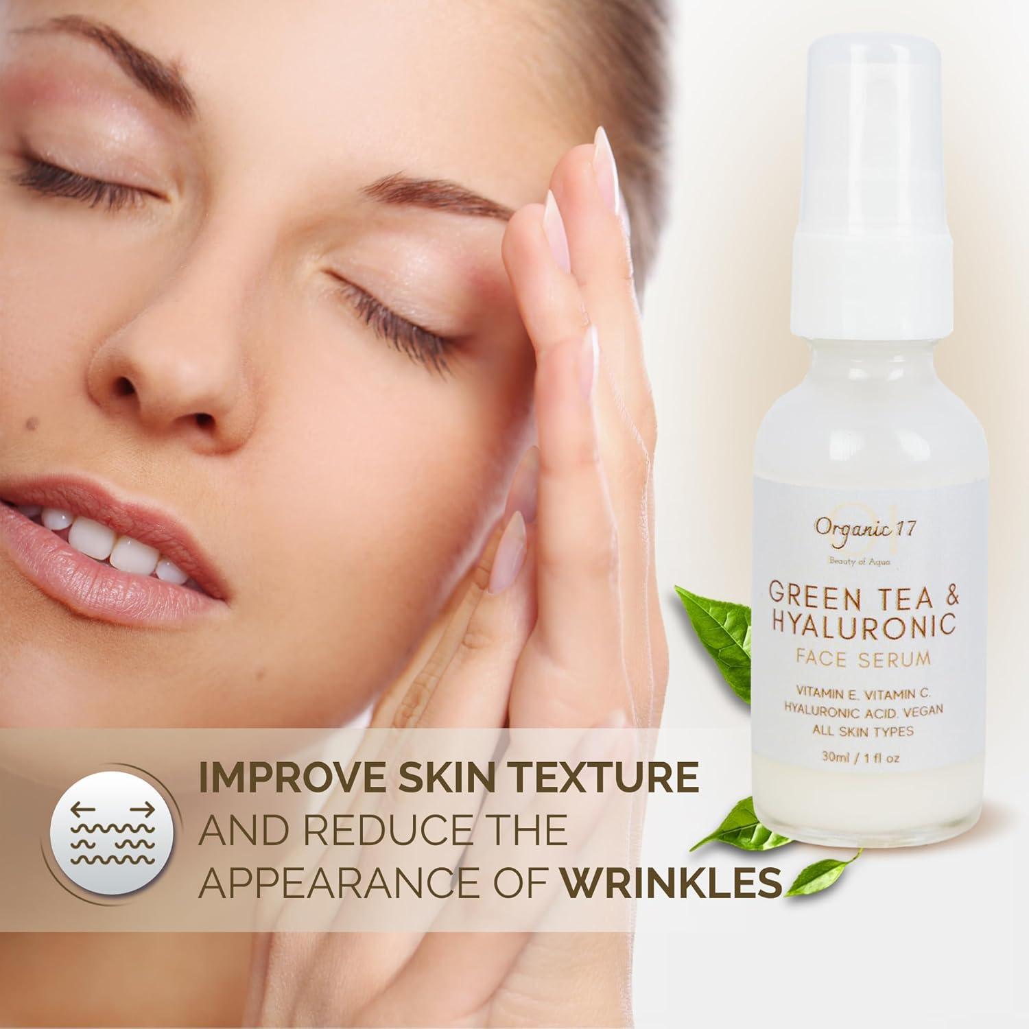 Suero Facial Hidratante 30ml 01 Organic 17 Ácido Hialurónico Té Verde