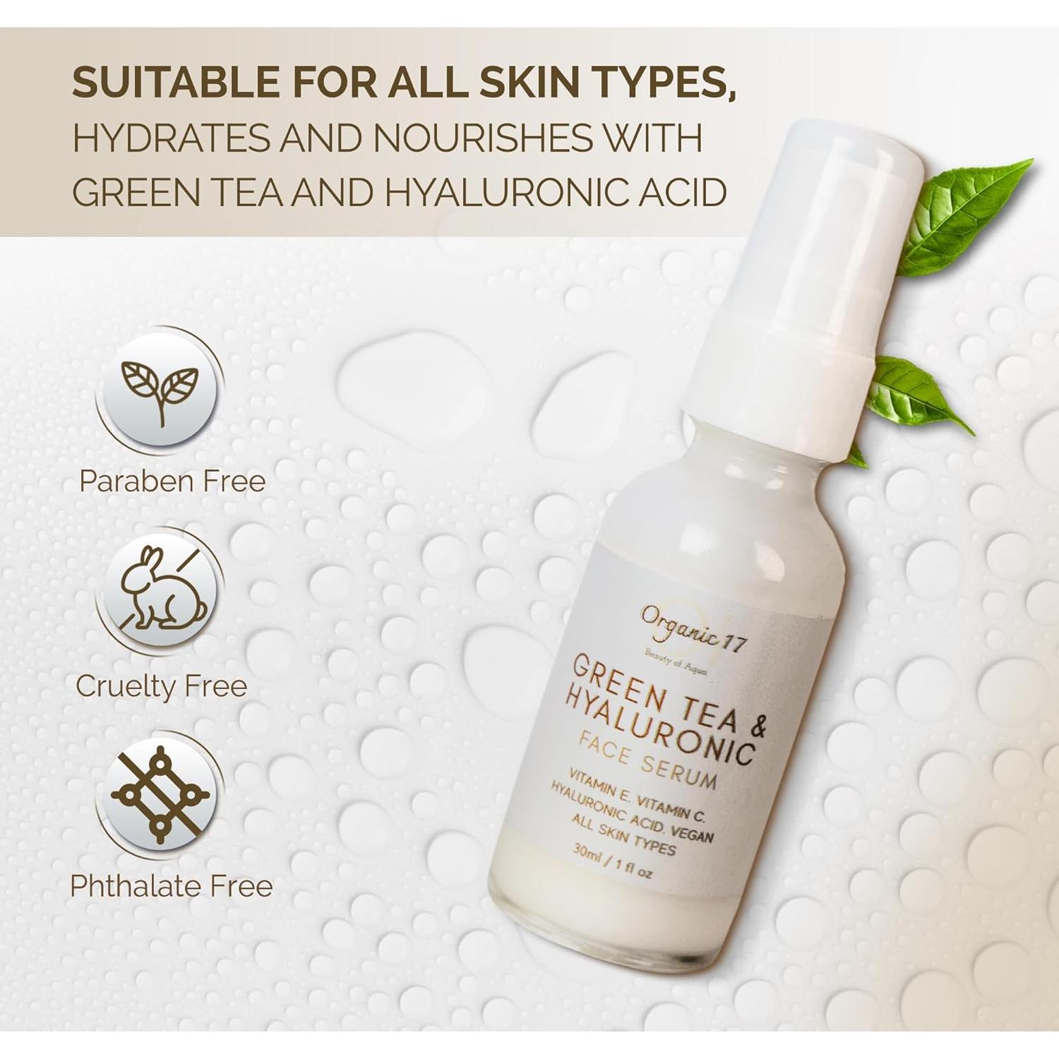 Suero Facial Hidratante 30ml 01 Organic 17 Ácido Hialurónico Té Verde