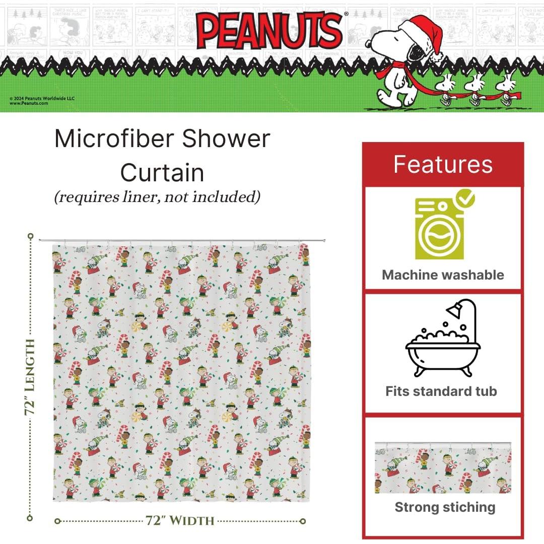 Cortina de Ducha Peanuts Franco 182x182 cm Navidad