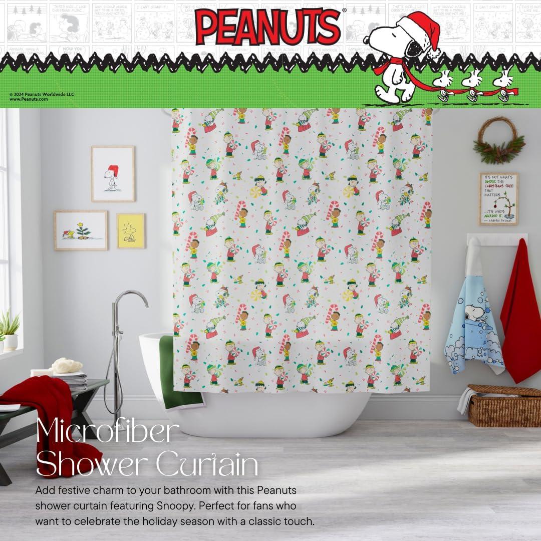 Cortina de Ducha Peanuts Franco 182x182 cm Navidad