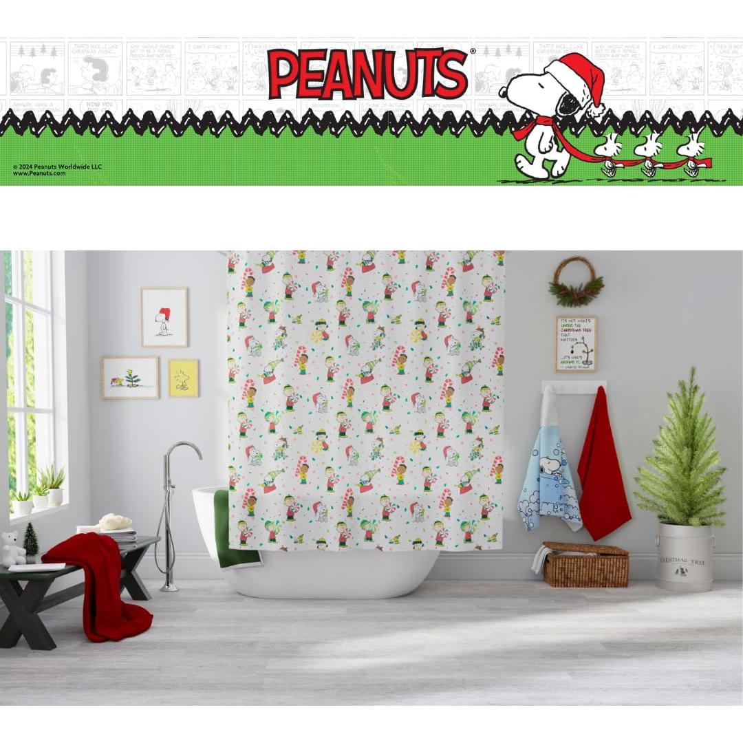 Cortina de Ducha Peanuts Franco 182x182 cm Navidad