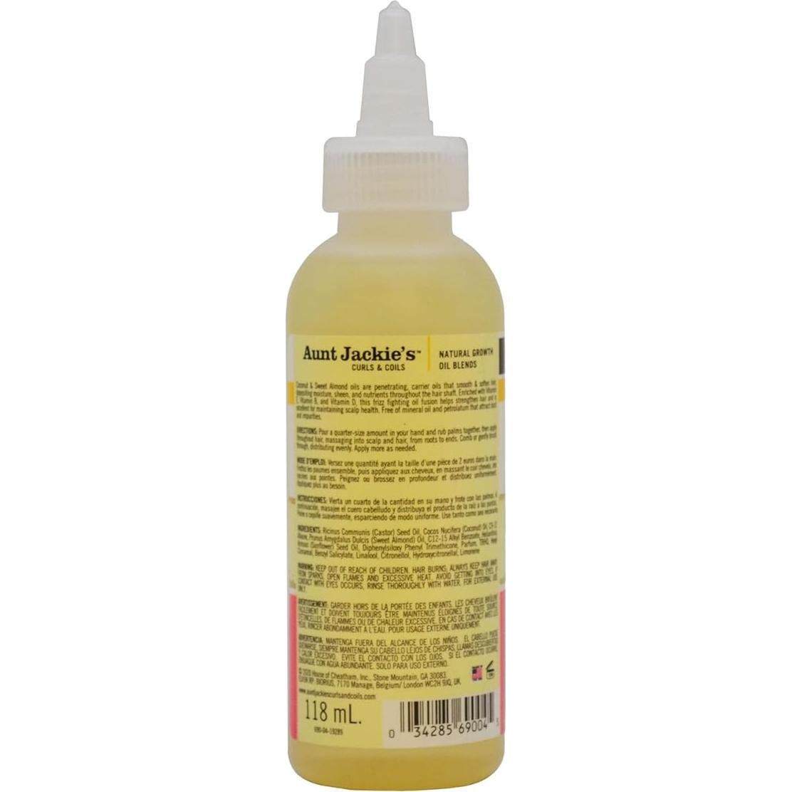 Aceite Natural Anti-Frizz Aunt Jackie 113.4 g - Coco y Almendra