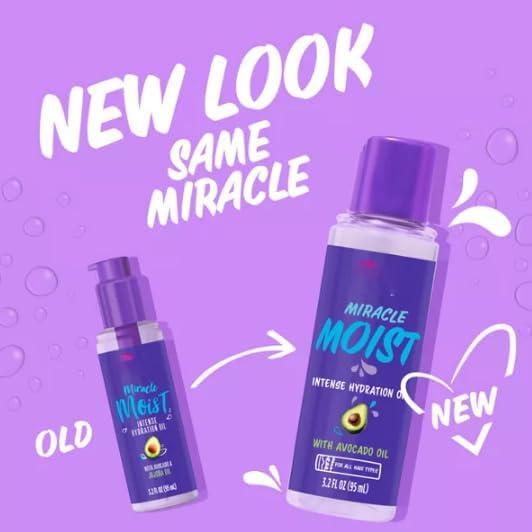 Newly Miracle Moist Intense Hydration Oil with Jojoba Oil, for Dry and Damaged Hair, 3.2 fl oz 1 pack