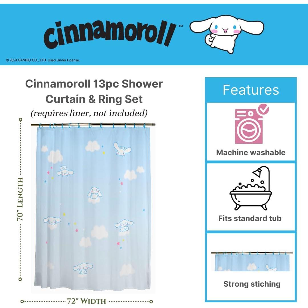 Cortina de Ducha Franco Cinnamoroll 70x72 cm 13 Piezas