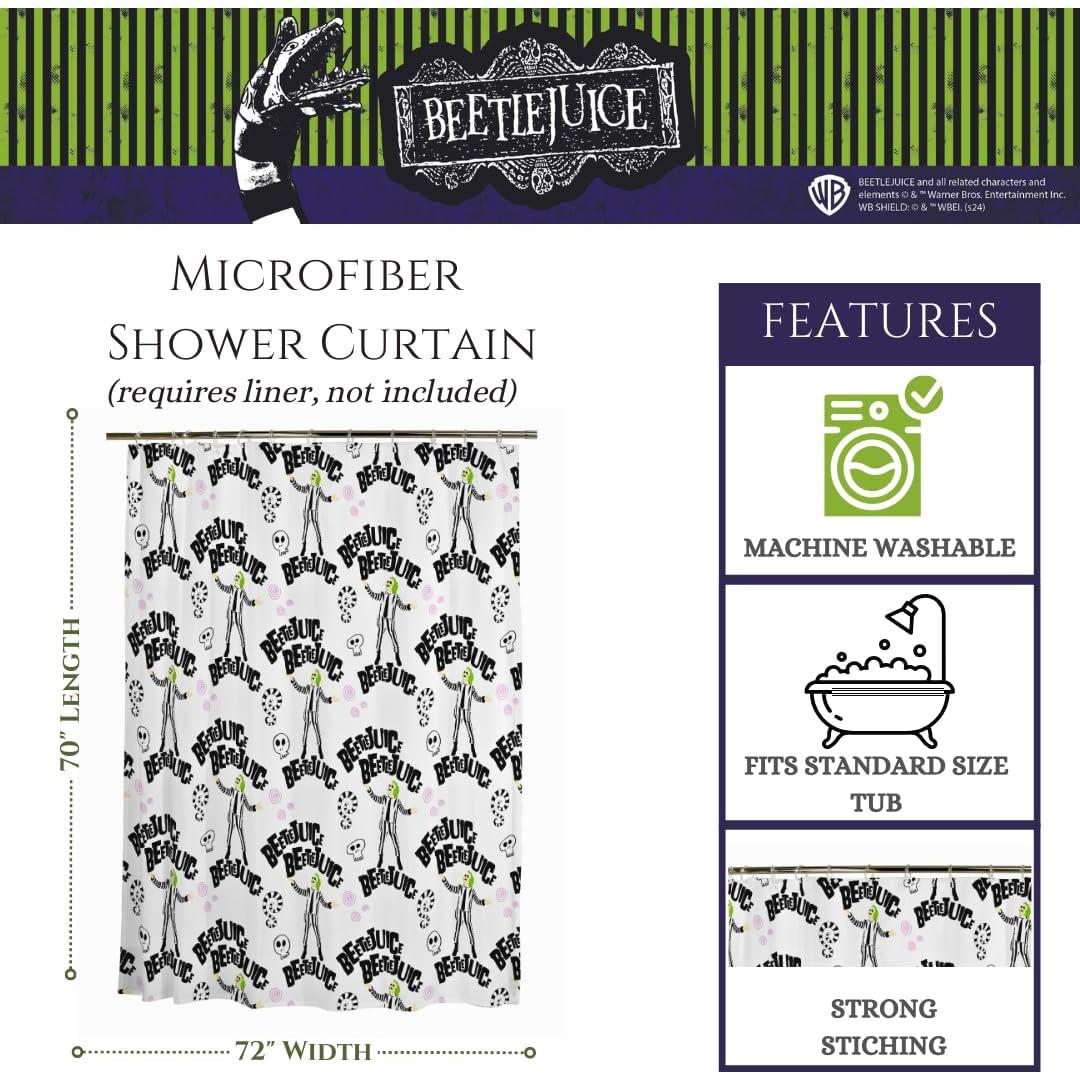 Cortina de Ducha Microfibra Beetlejuice Franco 70x72 cm