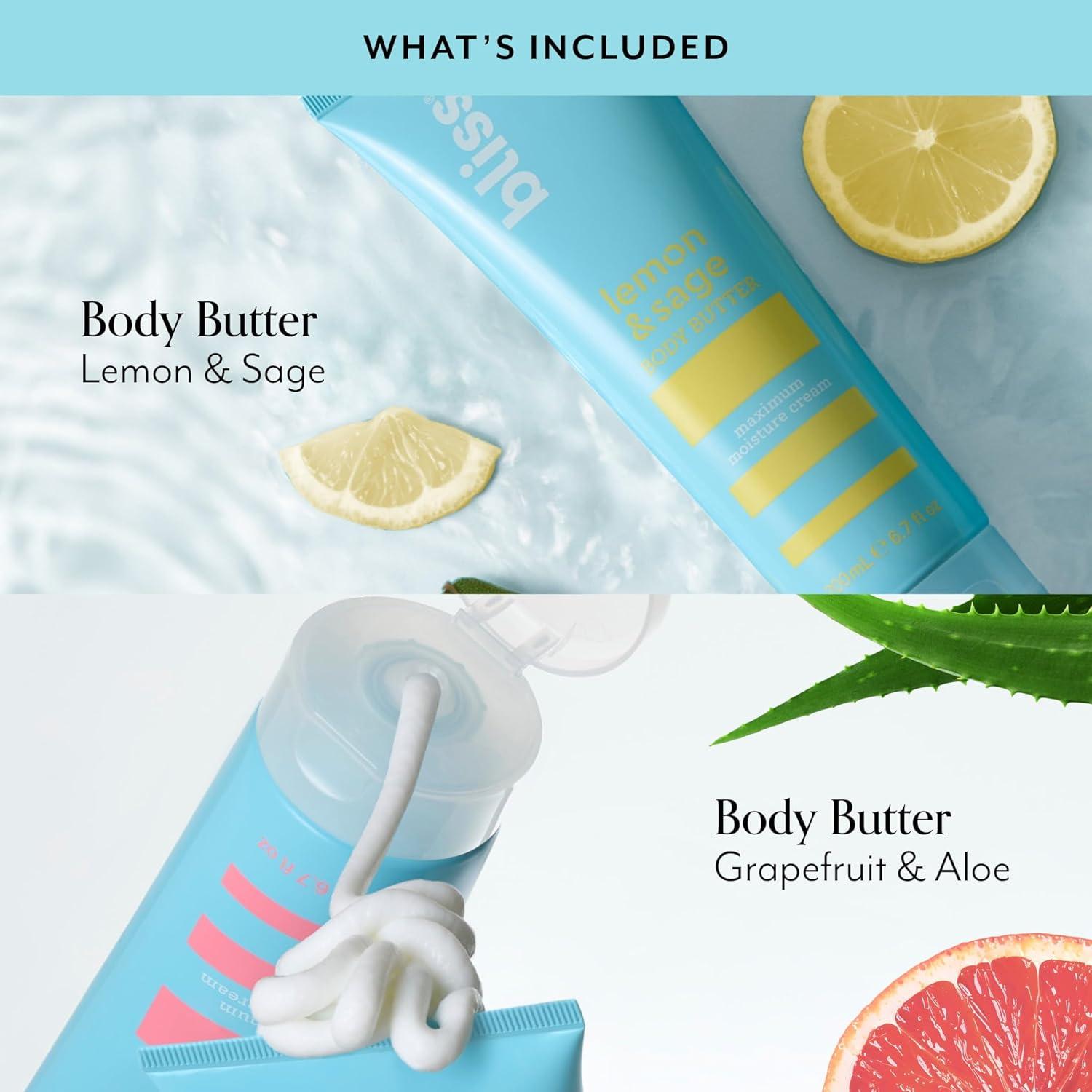 Dúo de Mantecas Corporales Bliss - Pomelo y Aloe + Cítricos y Salvia - Hidratación Máxima 200 ml