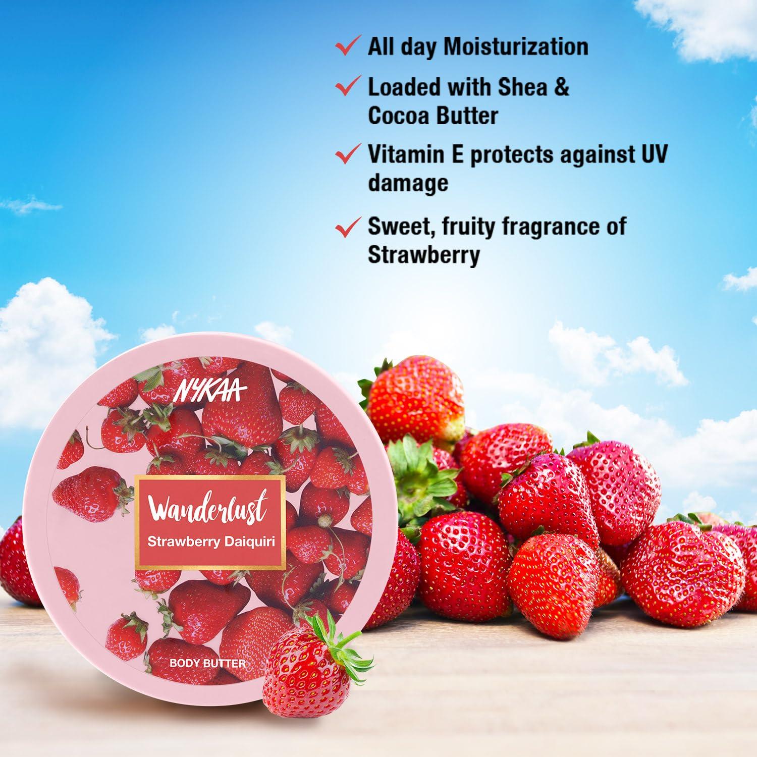 Manteca Corporal Nykaa Naturals Daiquiri de Fresa 190 g - Vegana