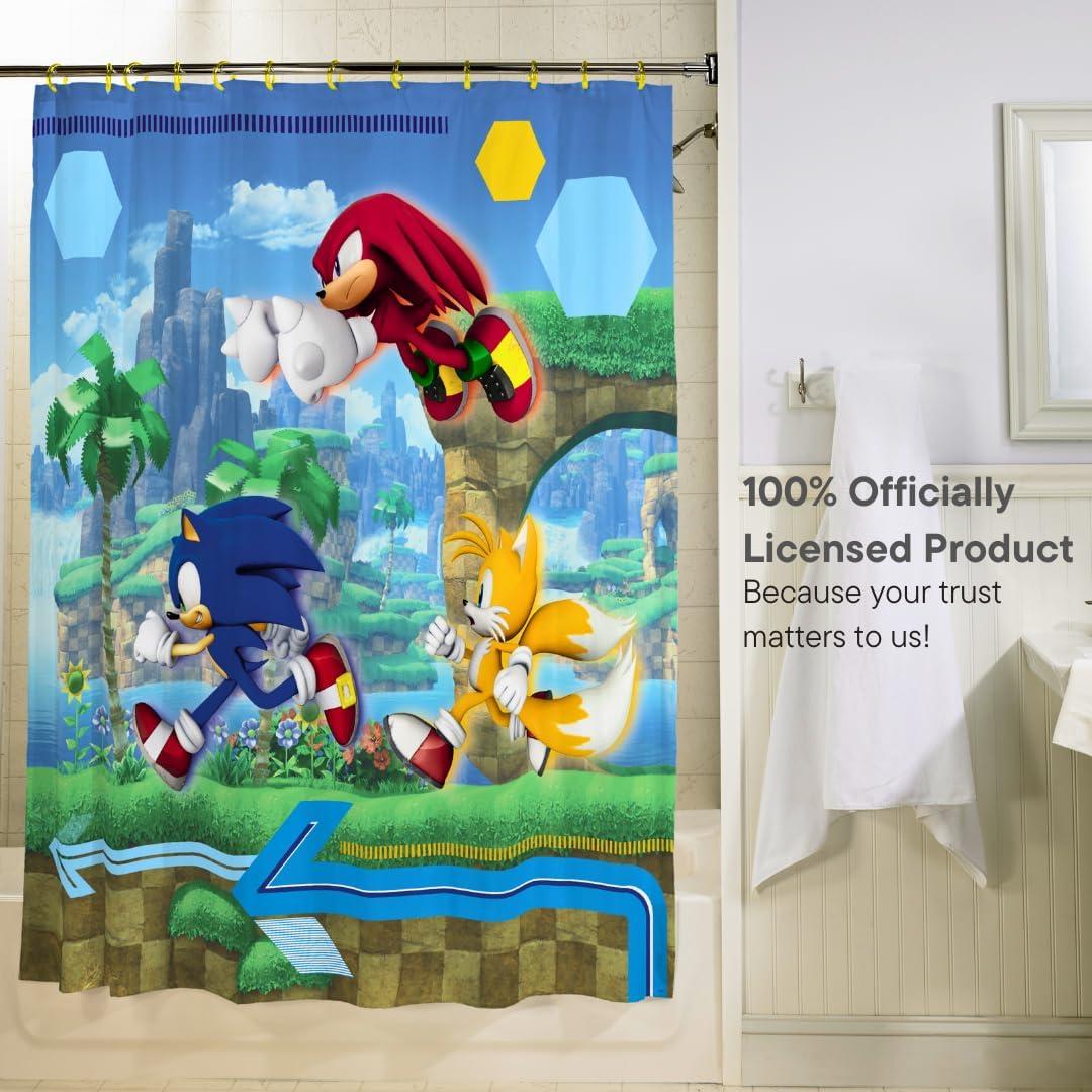 Juego de Cortina de Ducha Sonic Franco 13 Piezas 72x72 cm