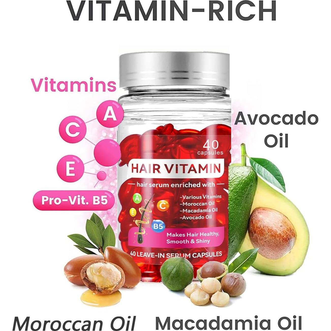 Suero Tratamiento Capilar MULPG 40 Cápsulas Vitaminas A C E Pro B5