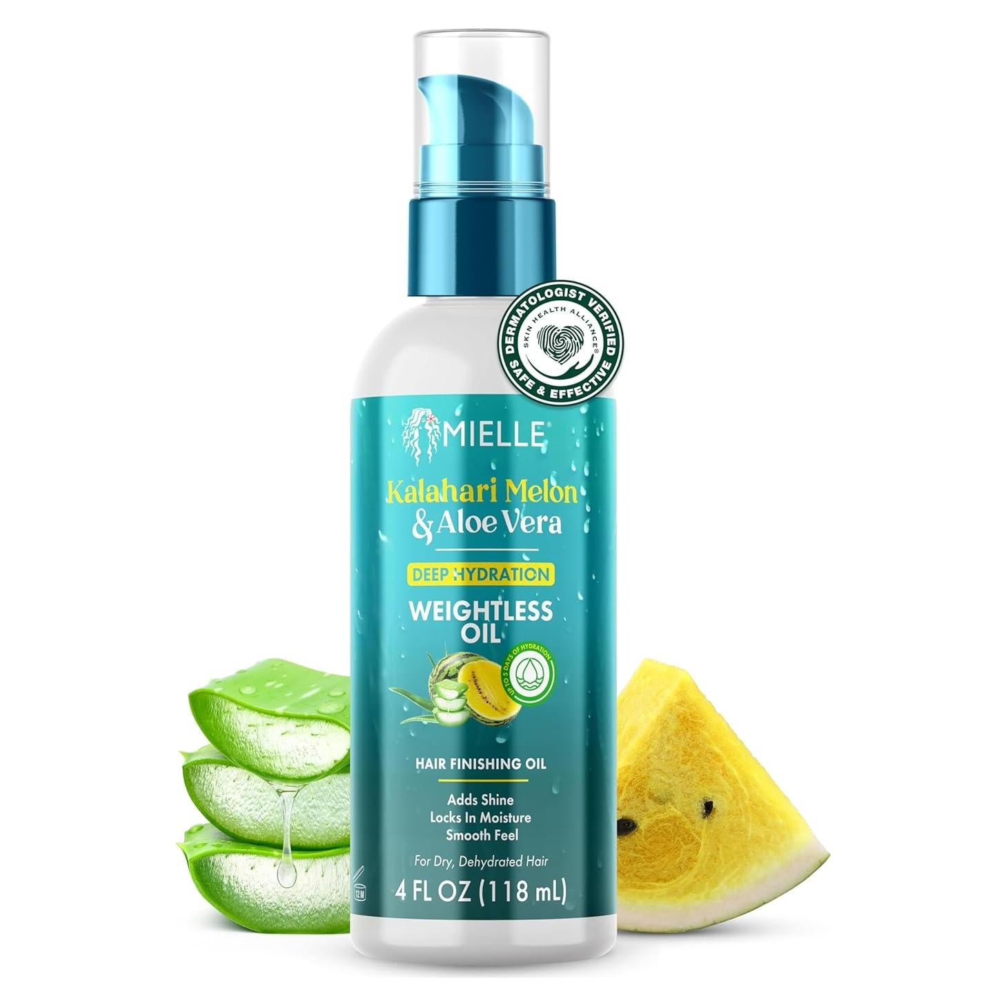 Aceite Capilar Ligero Mielle 118 ml - Hidratante Melón Kalahari y Aloe Vera