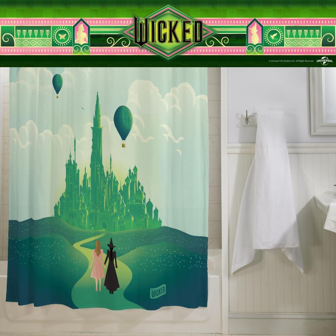 Juego de Cortina de Ducha Franco Wicked 13 Piezas 177x183 cm