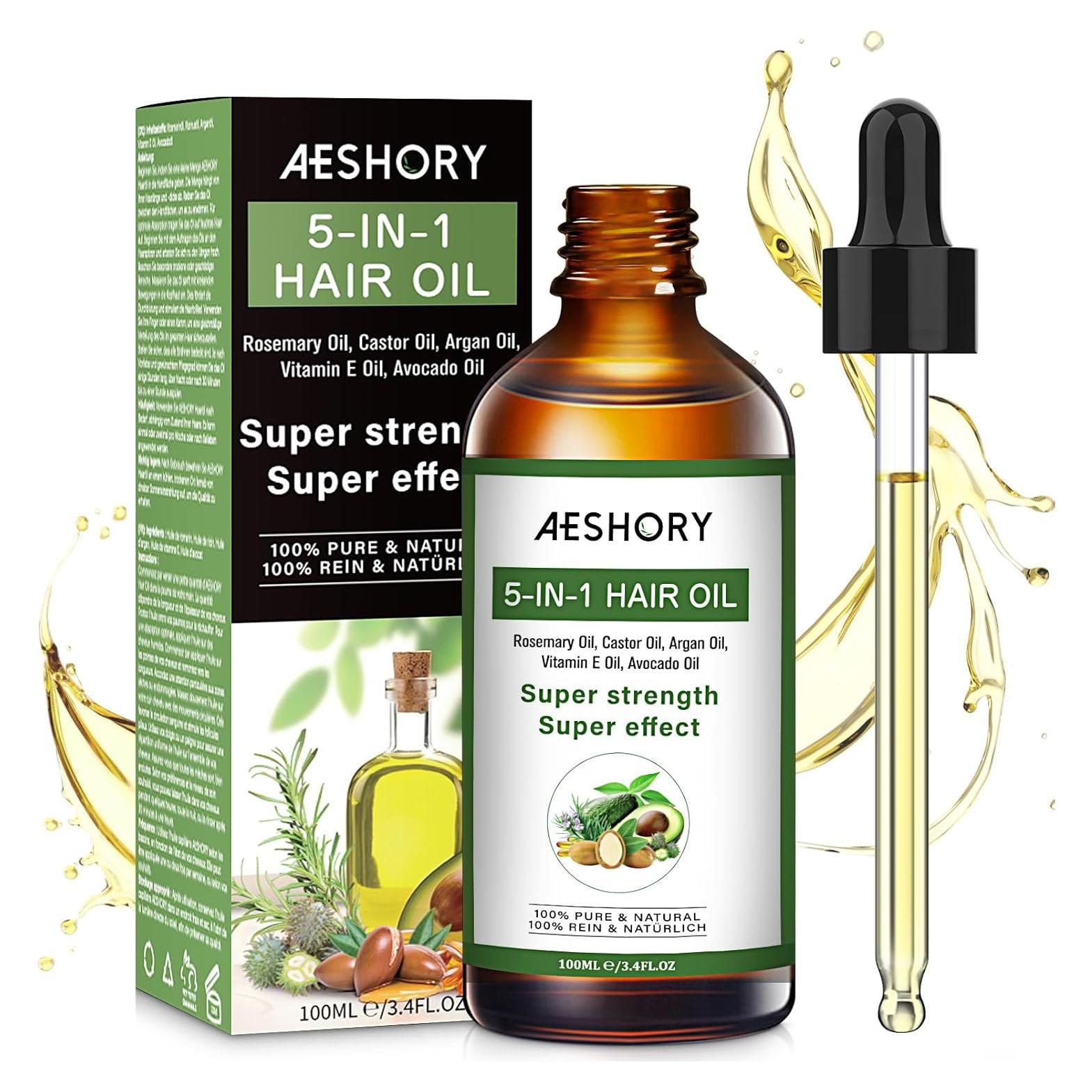Aceite para el cabello Aeshory 5 en 1 con romero y argán 100 ml
