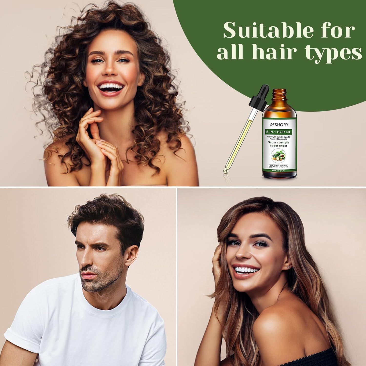 Aceite para el cabello Aeshory 5 en 1 con romero y argán 100 ml