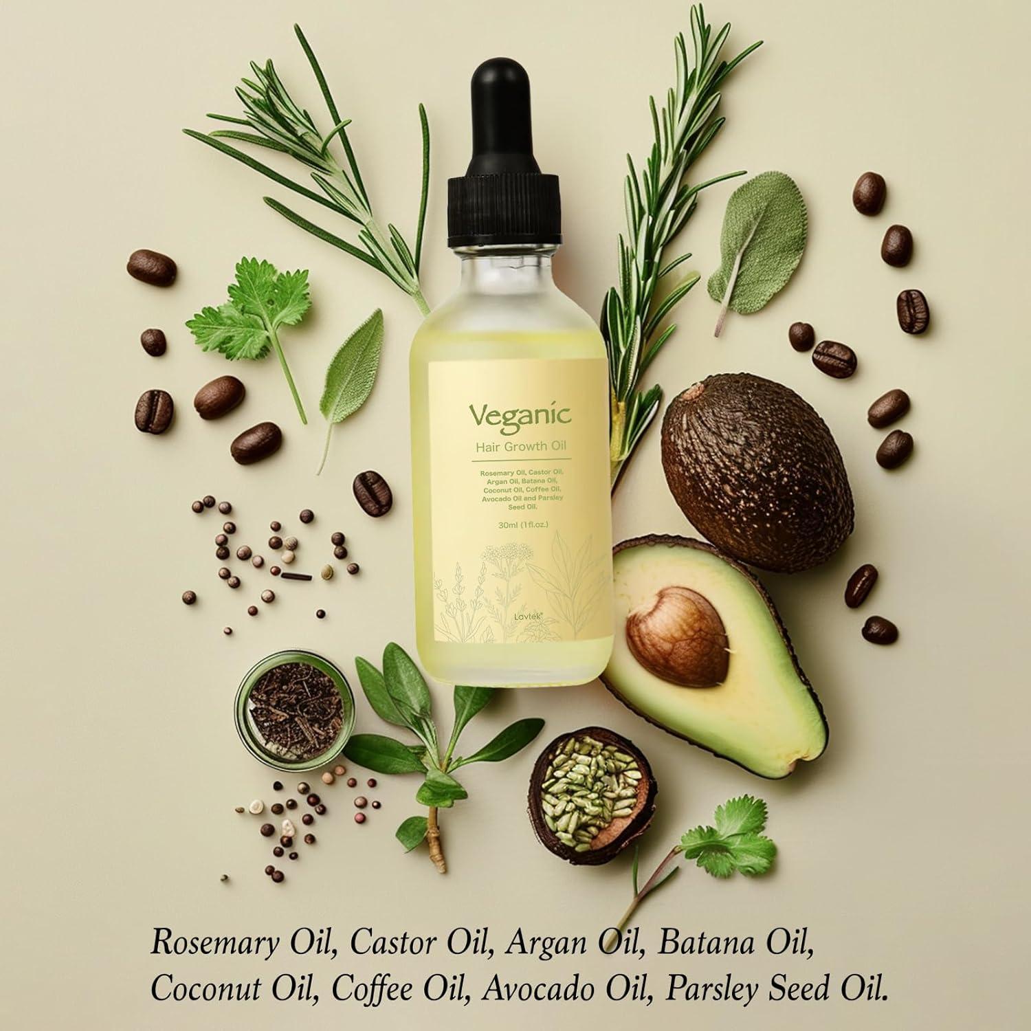 Aceite Natural Veganic para Crecimiento del Cabello 60ml