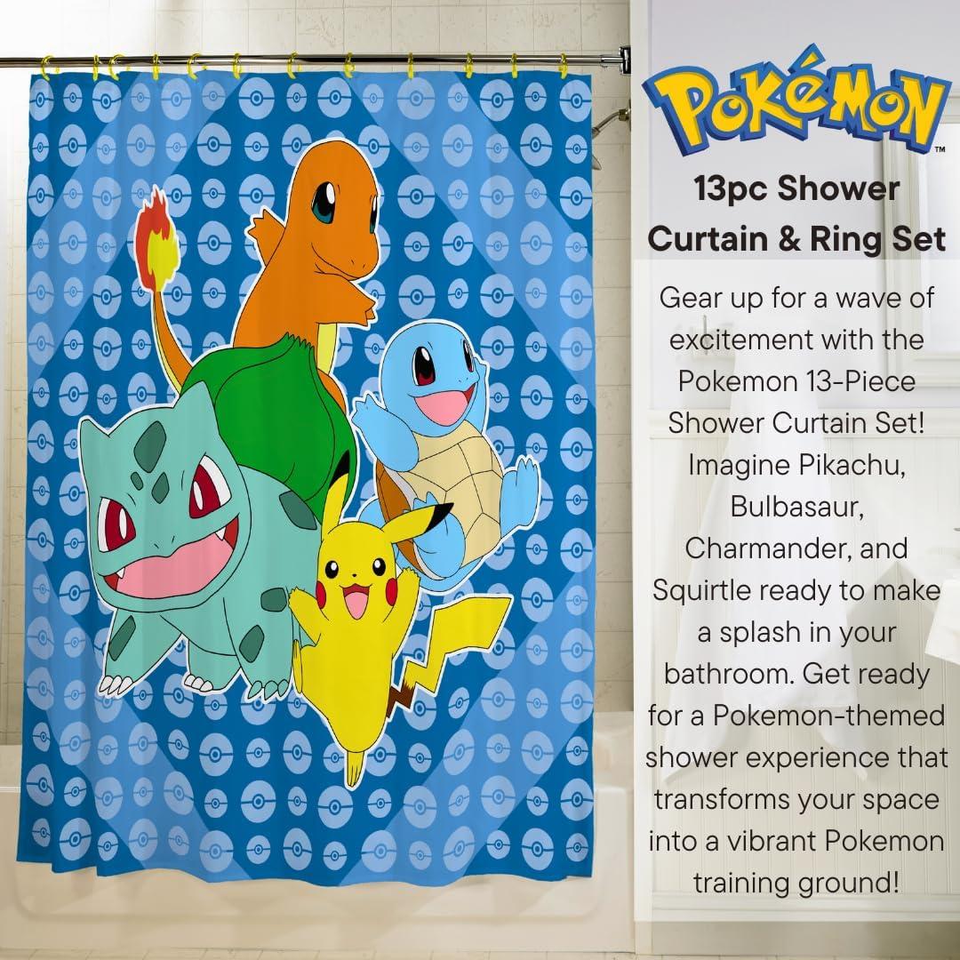 Cortina de Ducha Pokemon Franco 13 Piezas 182x182 cm