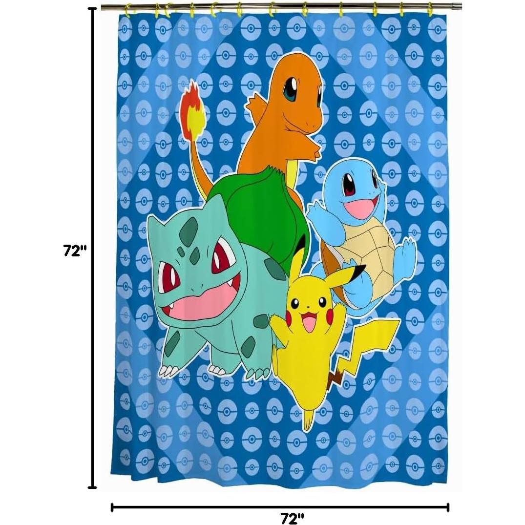 Cortina de Ducha Pokemon Franco 13 Piezas 182x182 cm