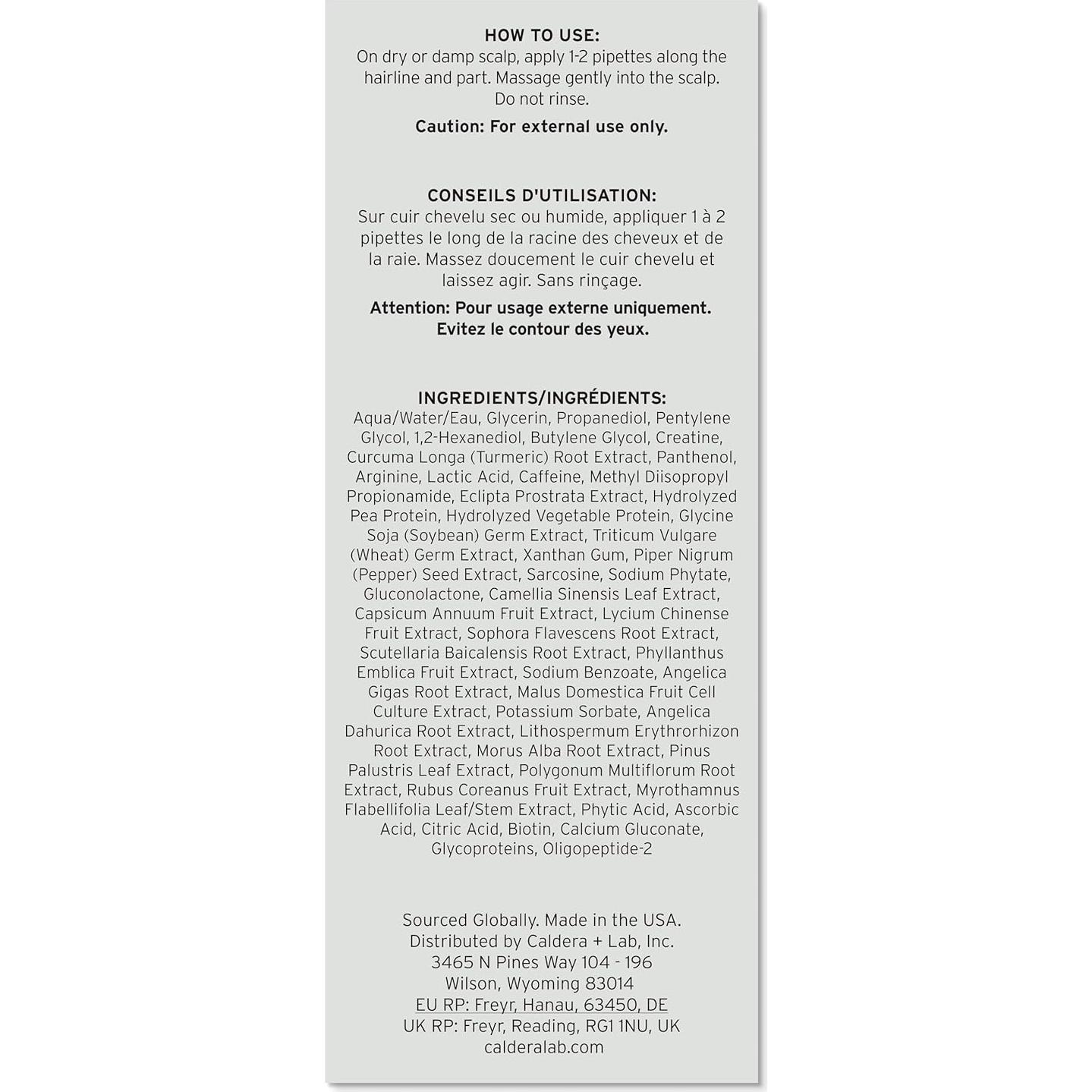 Suero Capilar Engrosante Caldera + Lab 60ml - Todos los Cabellos