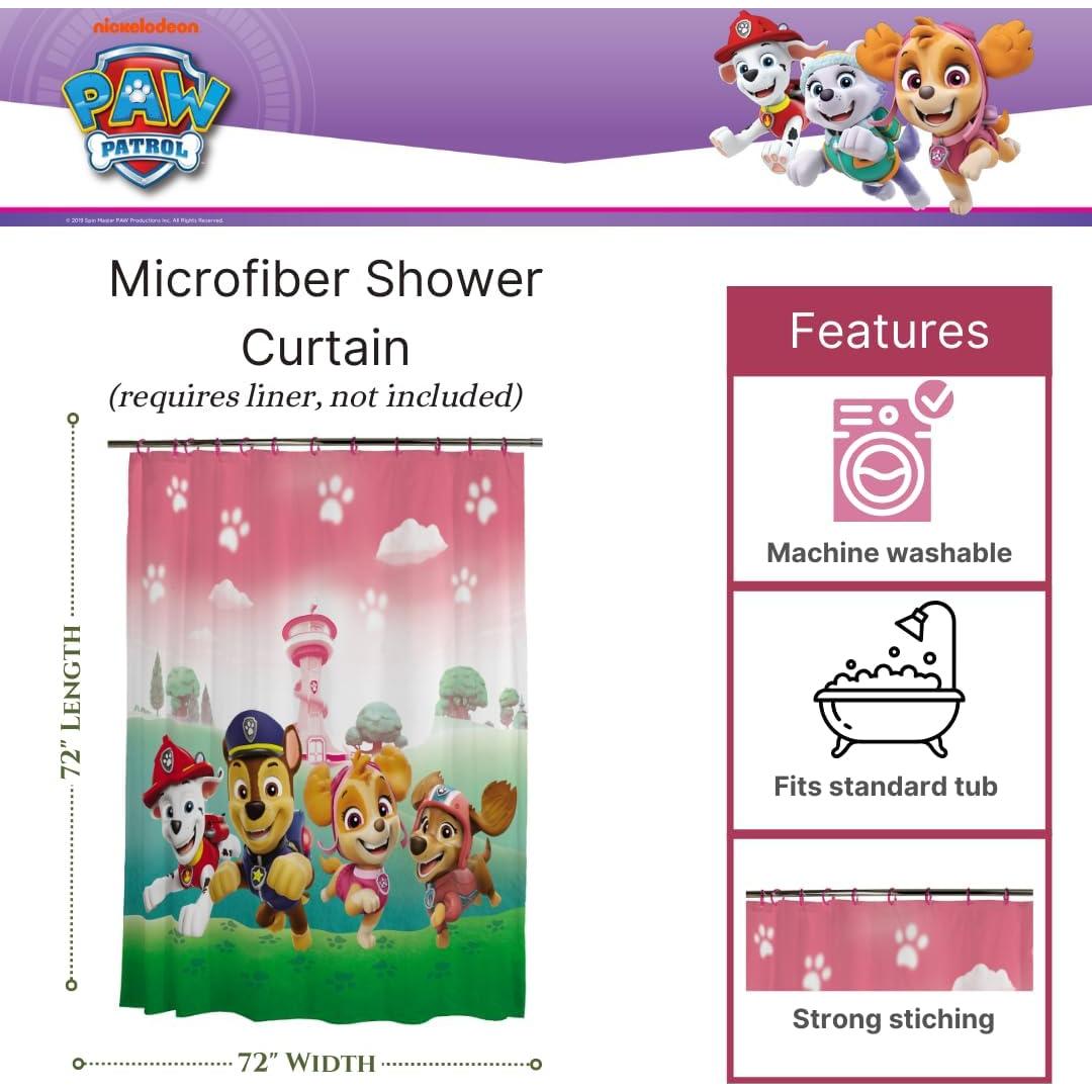 Cortina de Ducha Franco Paw Patrol Skye 72x72 Microfibra
