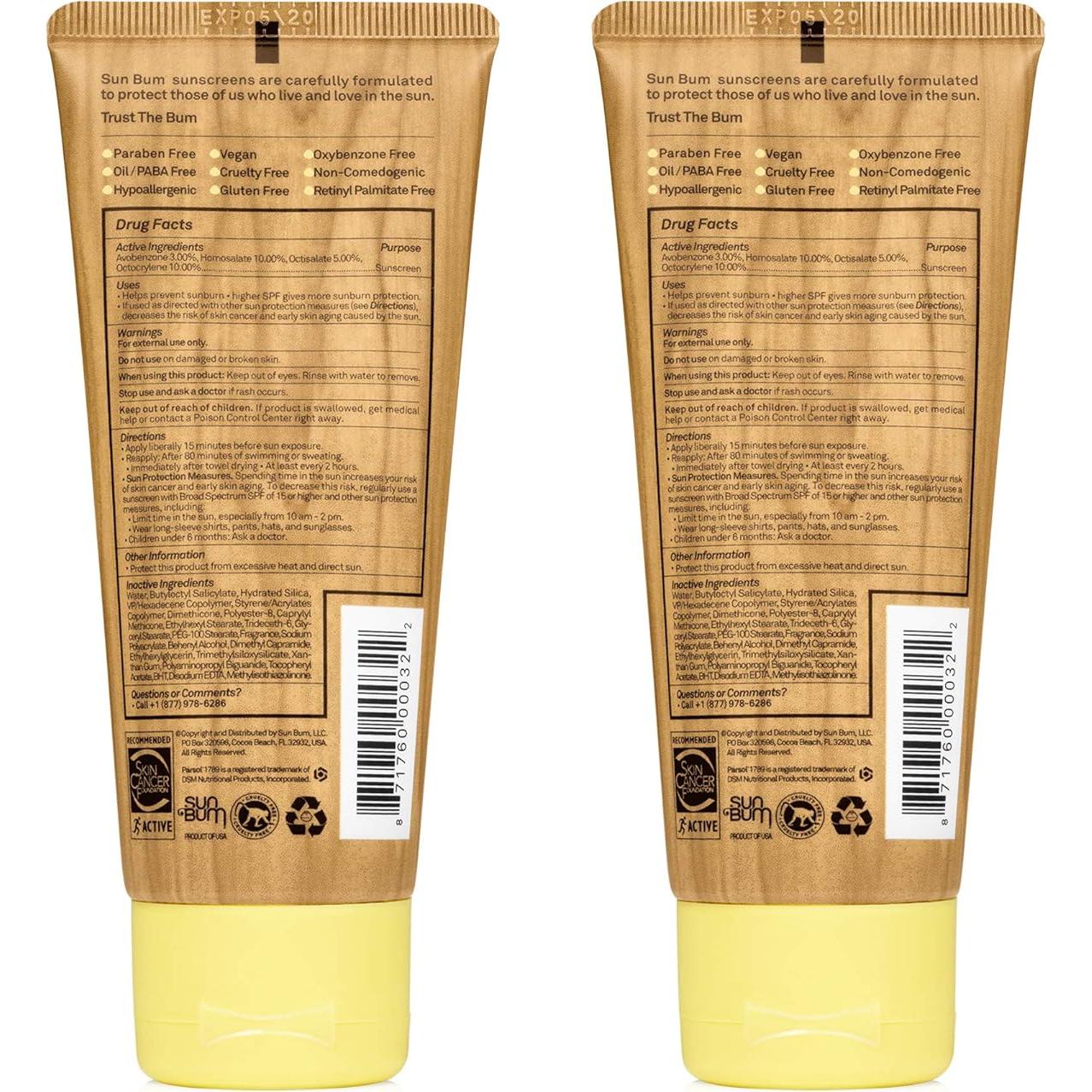 Protector Solar Sun Bum SPF 50 Vegano 170g Hidratante UVA/UVB