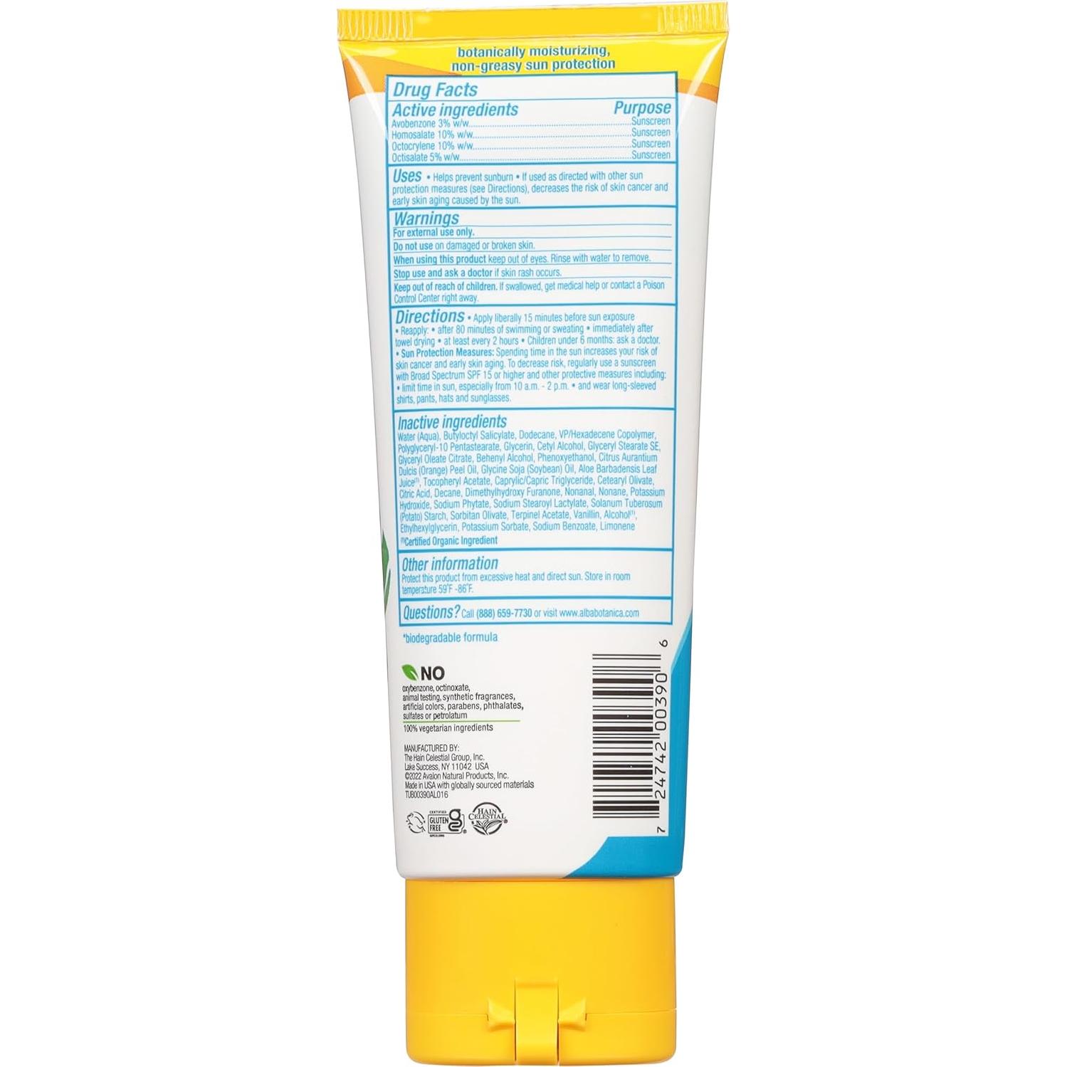 Loción Solar Alba Botanica Deporte SPF 50 85 g