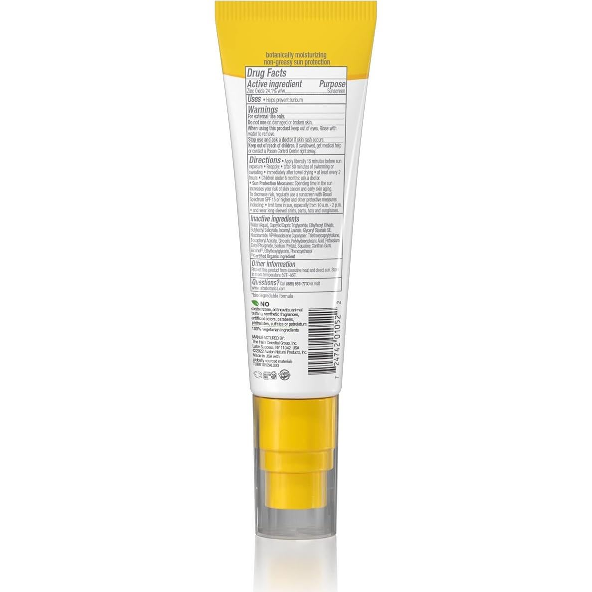 Protector Solar Facial Alba Botanica SPF 50 Mineral 60 ml