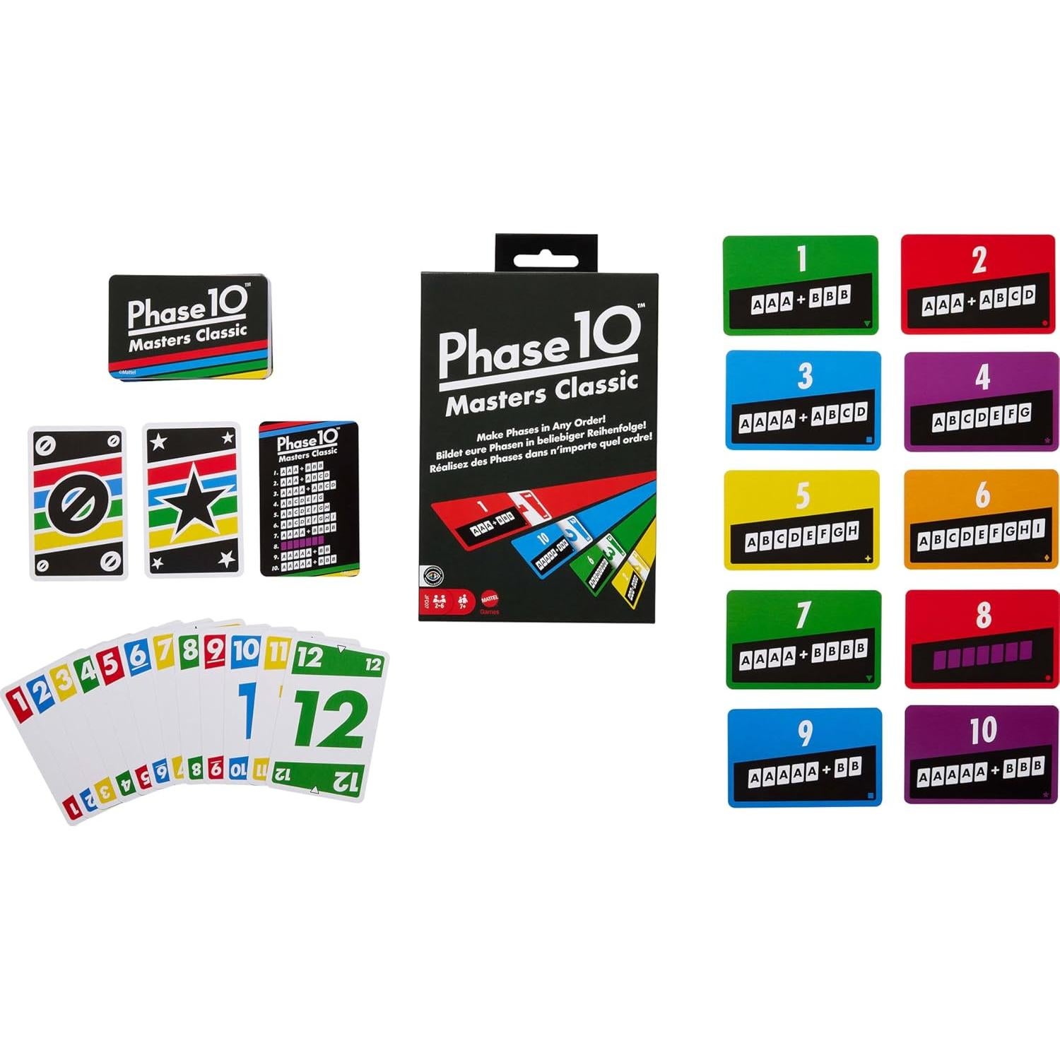 Juego de cartas Phase 10 Masters Mattel para 2 a 6 jugadores