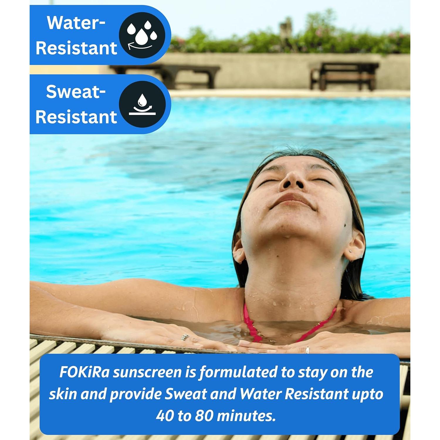 Loción Solar FOKiRa SPF 50+ Piel Sensible 49.6g Resistente Agua