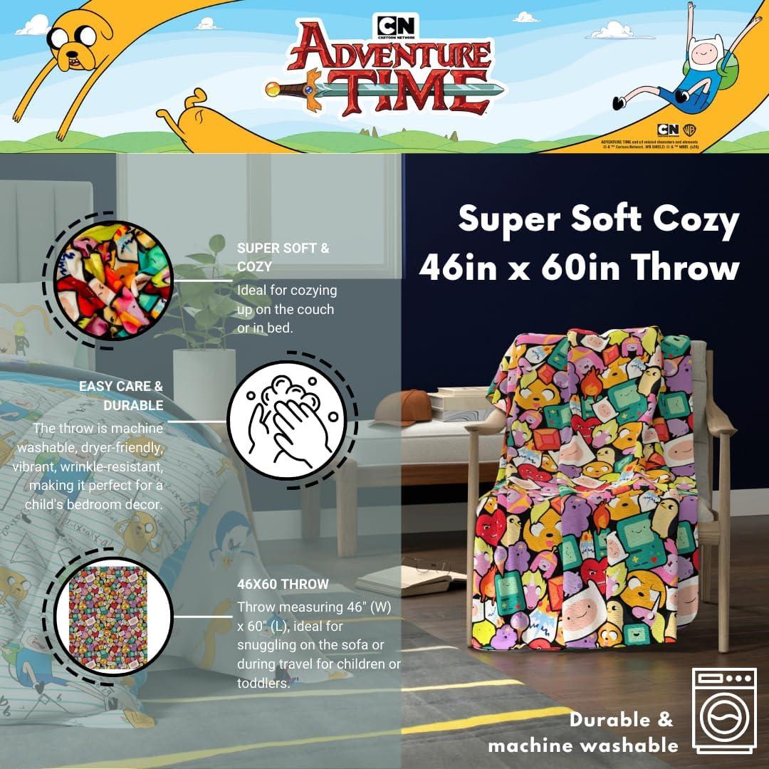 Manta Franco Adventure Time 116x152 cm Suave y Colorida