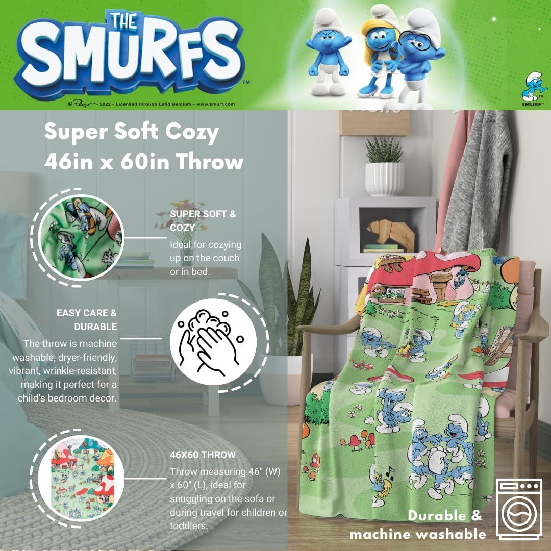 Manta de Peluche Franco Los Pitufos 116x152 cm Suave