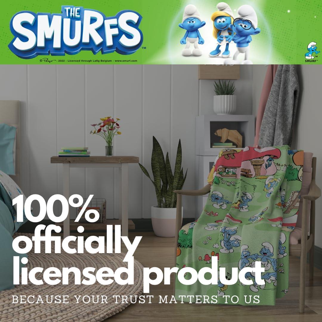 Manta de Peluche Franco Los Pitufos 116x152 cm Suave