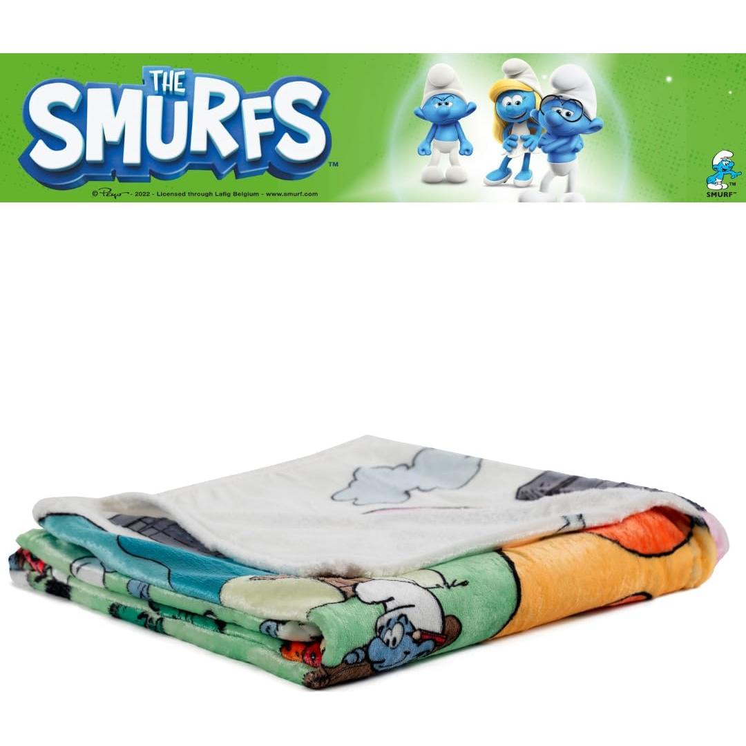 Manta de Peluche Franco Los Pitufos 116x152 cm Suave