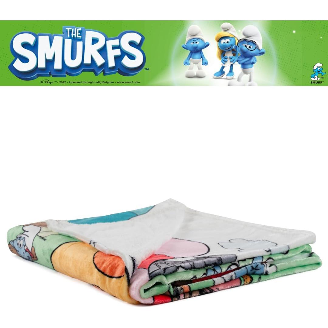 Manta de Peluche Franco Los Pitufos 116x152 cm Suave