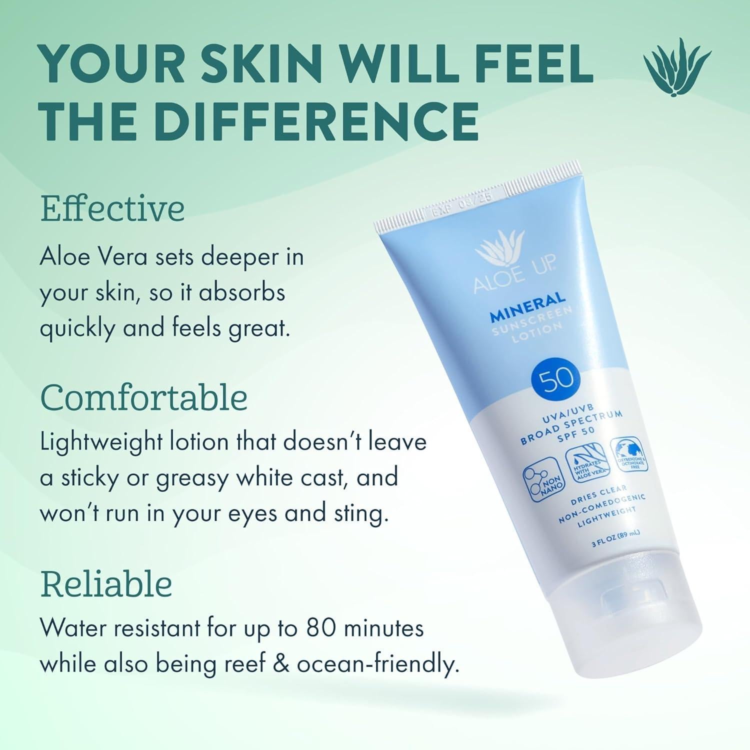 Protector Solar Mineral Aloe Up SPF 50 - 85g - Cara y Cuerpo