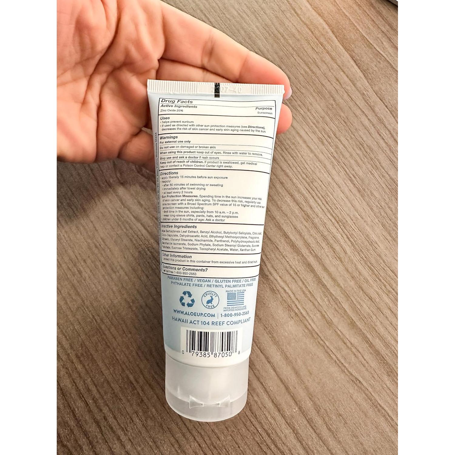 Protector Solar Mineral Aloe Up SPF 50 - 85g - Cara y Cuerpo