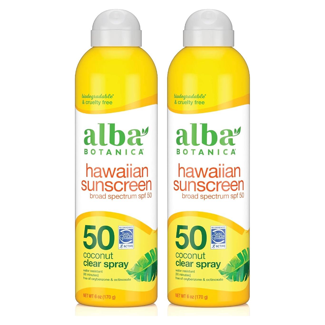 Spray Solar Alba Botanica Coco Hawaiano SPF 50 - 2 x 177 ml