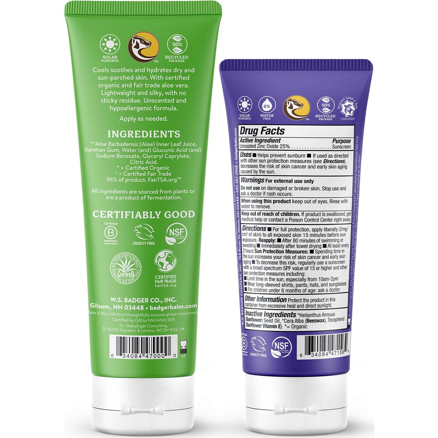 Protector Solar Mineral SPF 50 + Gel de Aloe Vera Orgánico 100ml