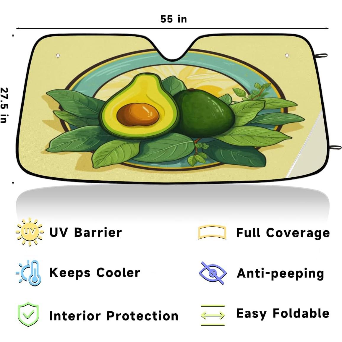 Parasol para Parabrisas LCLJJDMBM Aguacate 139.7x69.9cm UV