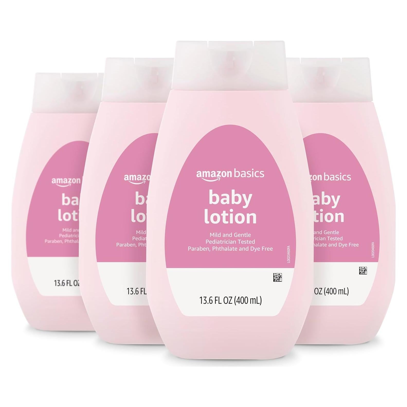 Loción Hidratante Hipoalergénica para Bebés Amazon Basics 4x400ml