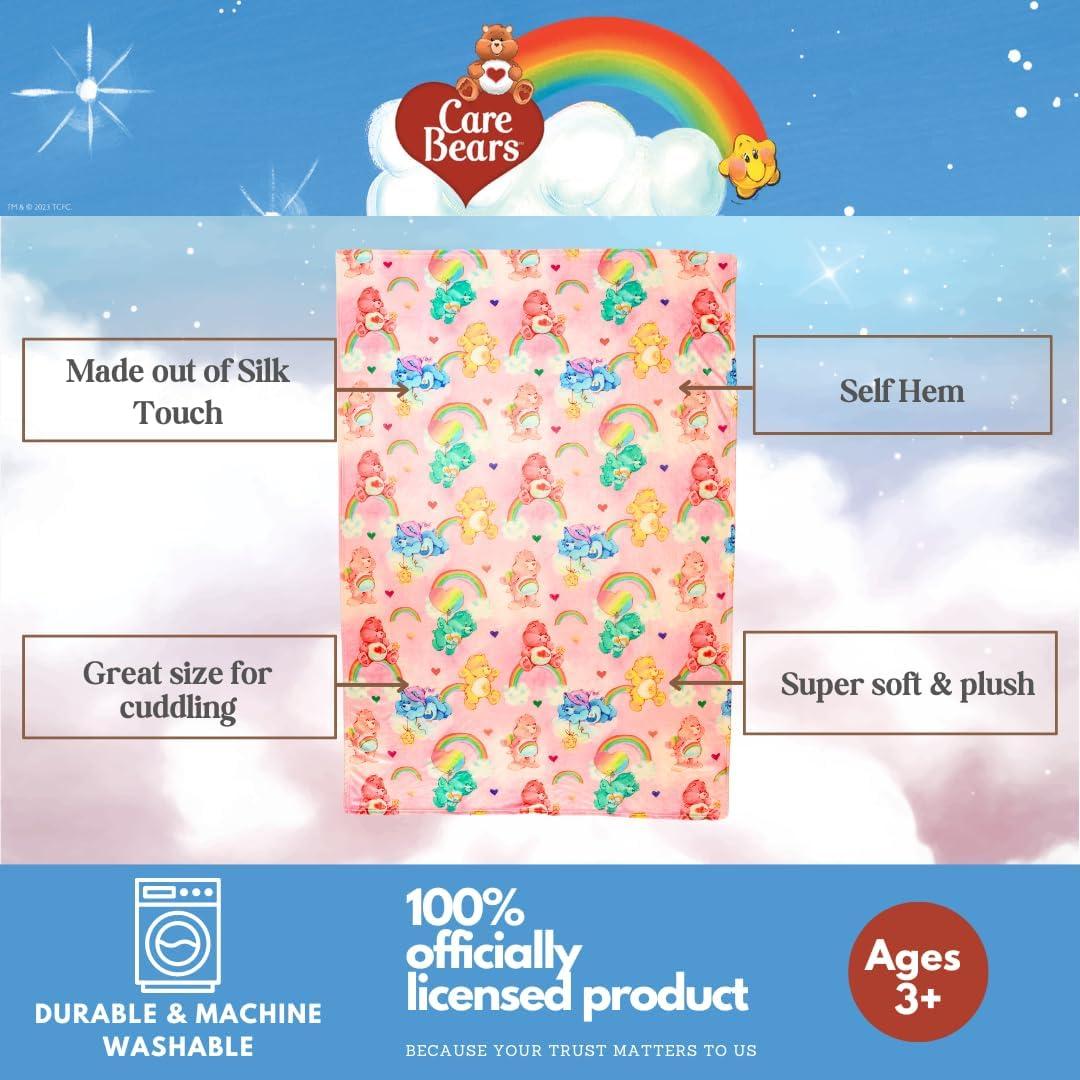 Manta Care Bears Franco 116x152 cm Suave y Colorida