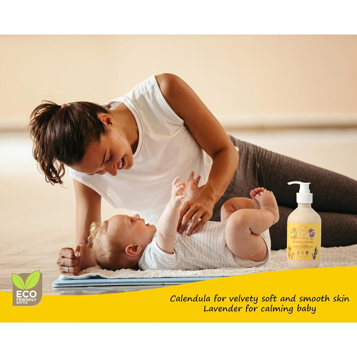 Loción Orgánica Vegana para Bebés Nü Boutiq - Caléndula y Lavanda 313.6 ml