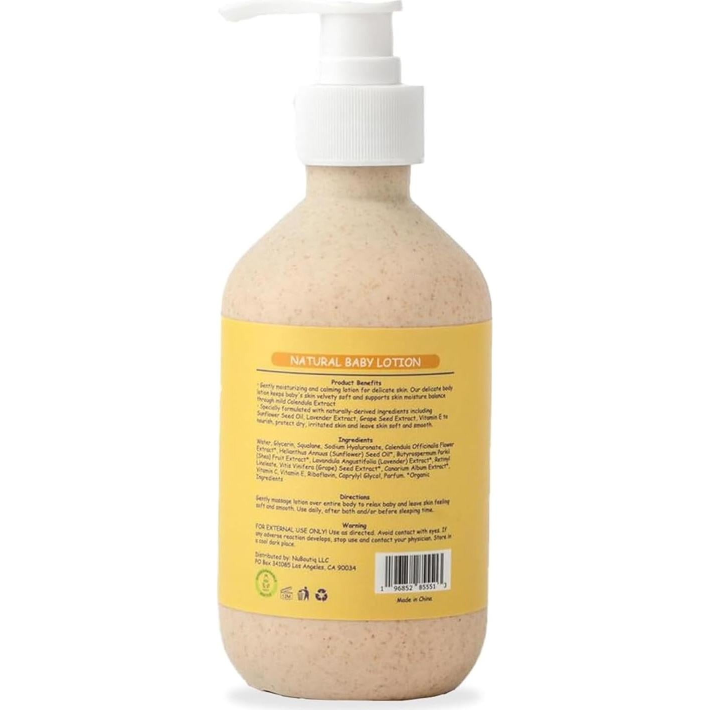 Loción Orgánica Vegana para Bebés Nü Boutiq - Caléndula y Lavanda 313.6 ml