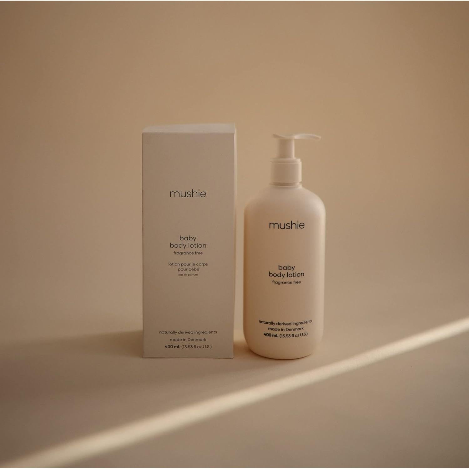 Loción Corporal Orgánica para Bebés Mushie 400 mL Sin Fragancia