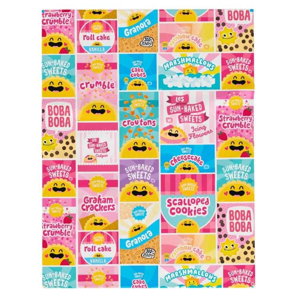 Manta Franco Miniverse Snacks 116x152 cm Suave y Colorida