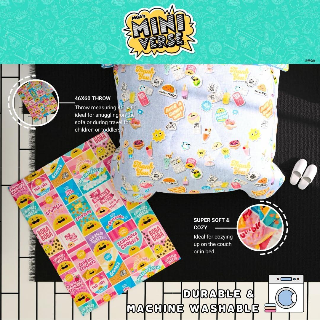 Manta Franco Miniverse Snacks 116x152 cm Suave y Colorida
