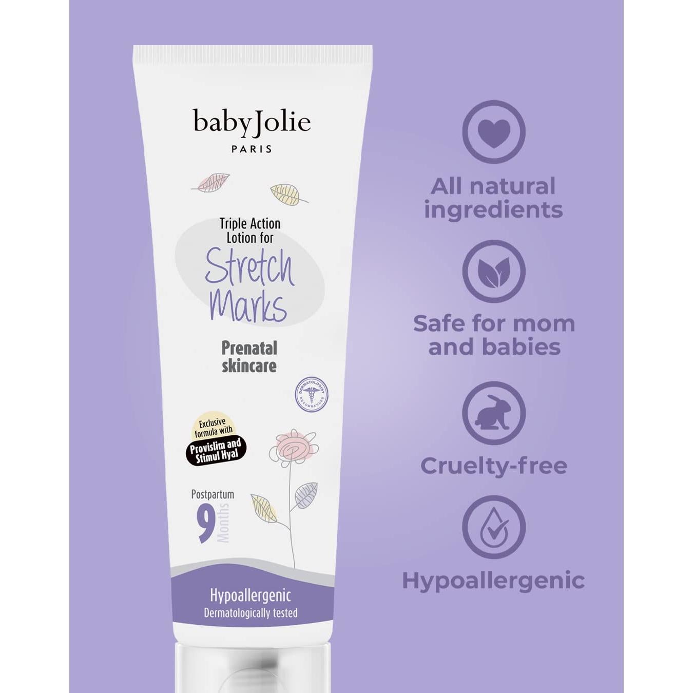 Crema Anti-Estrías Baby Jolie Triple Acción 200ml Embarazo