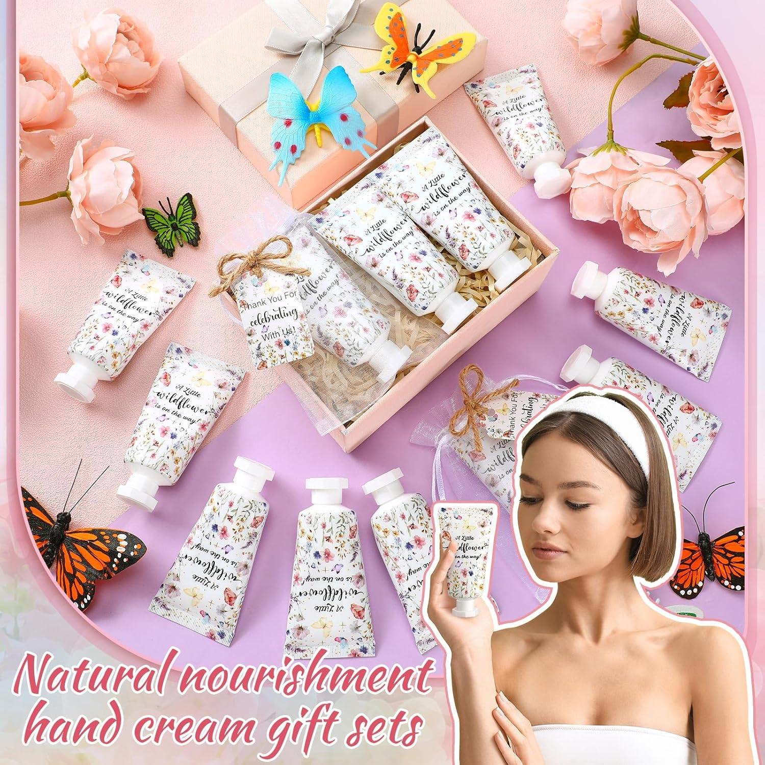 48 Sets de Crema de Manos Dansib para Baby Shower Floral