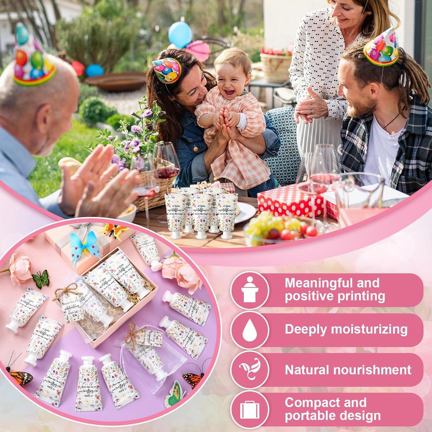 48 Sets de Crema de Manos Dansib para Baby Shower Floral